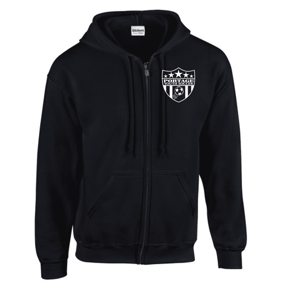 G186 Gildan Heavy Blend 8 oz., 50/50 Full-Zip Hooded Sweatshirt - Black