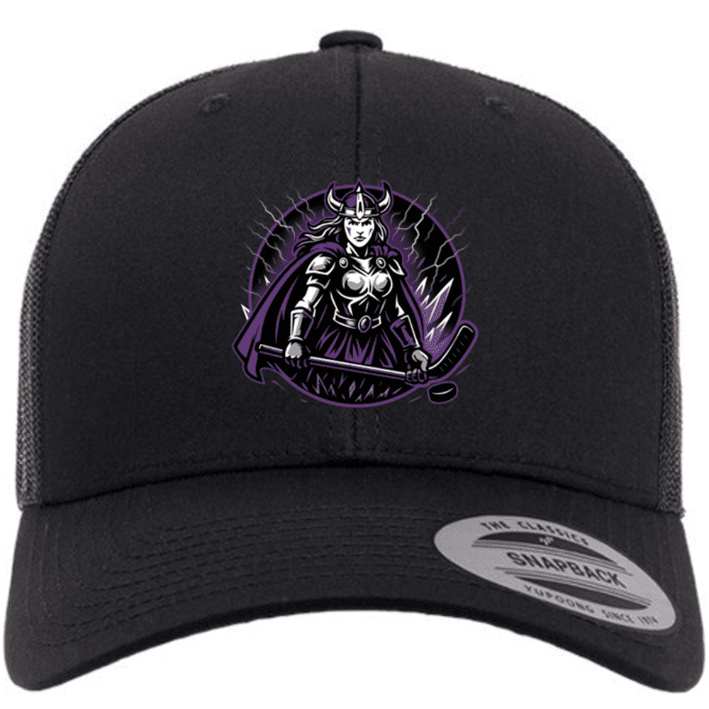 6606 Yupoong Adult Retro Trucker Cap - Black